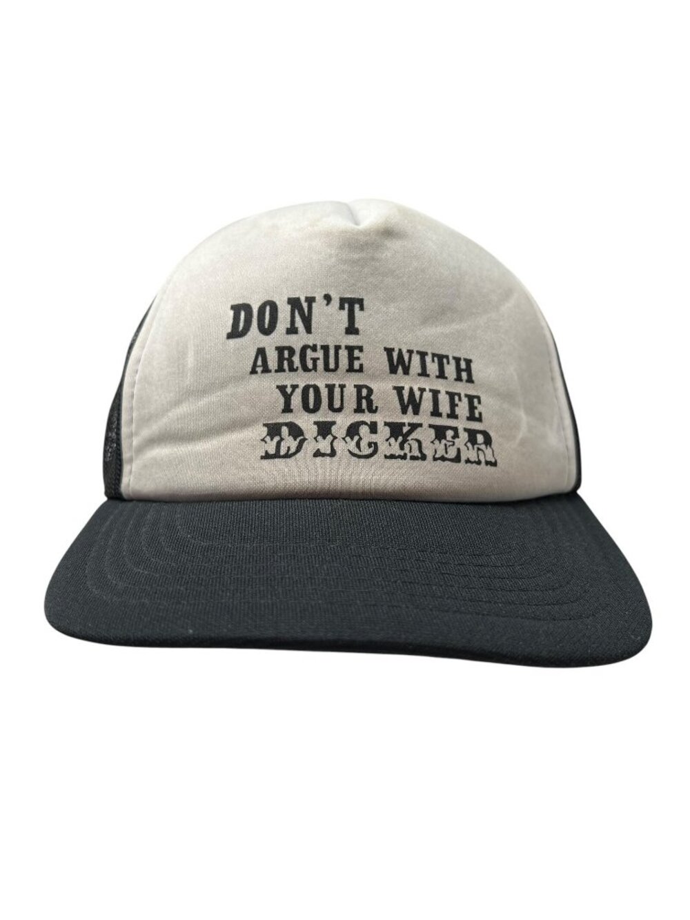 Don't Argue With Your Wife Dicker Vintage Strapback Novelty Trucker Hat Cap 80's